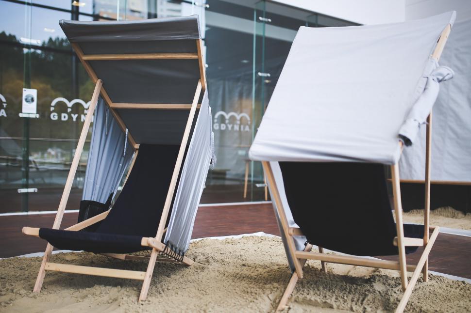 Free Stock Photo Of Holiday Shade Sun Beach Chairs Chillout Design   Photo 