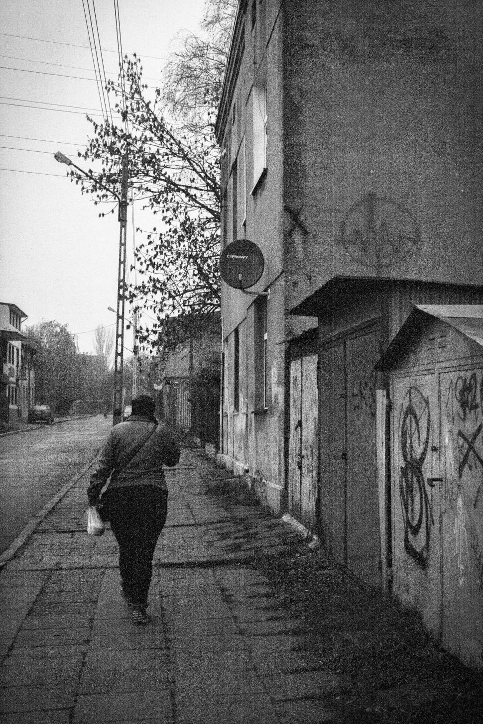 Free Stock Photo of Tenement bw house lodz person poland polska street ...