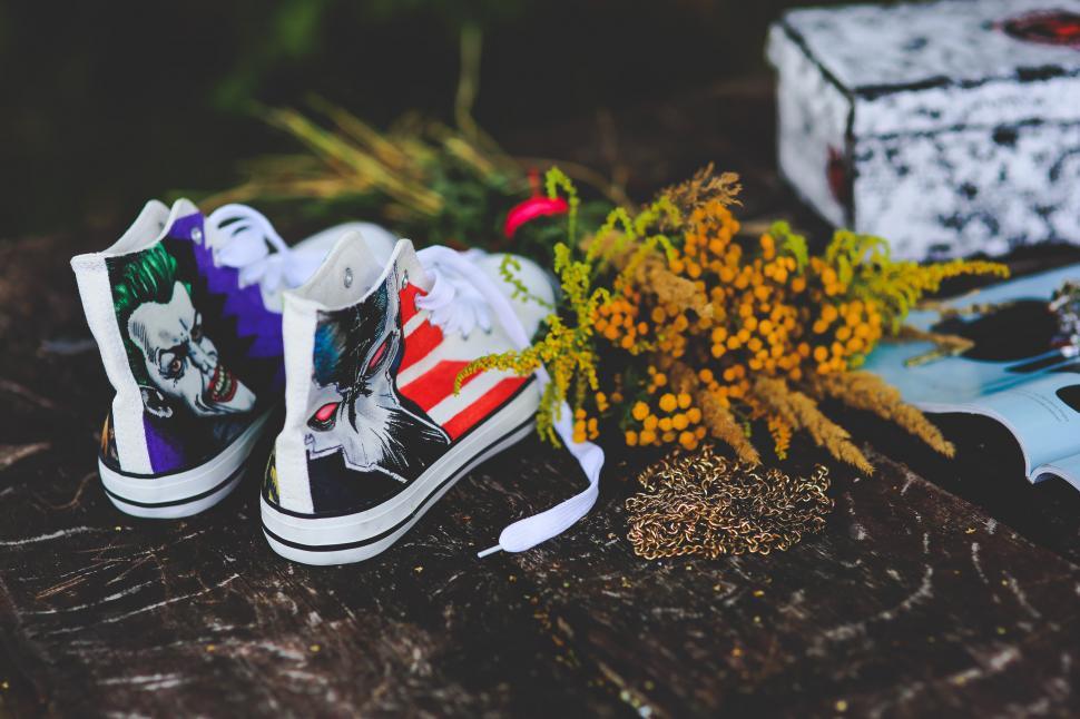 Free Image of Shoes on Wooden Table 