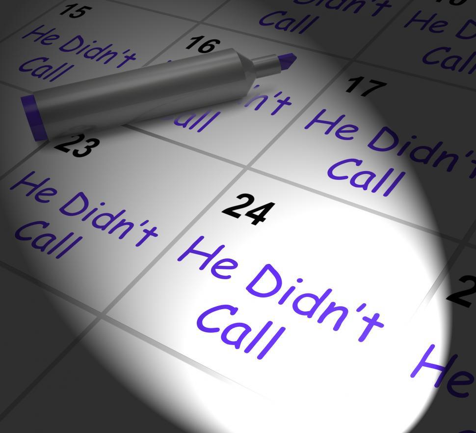 Free Image of He Didnt Call Calendar Displays Disappointment From Love Interes 