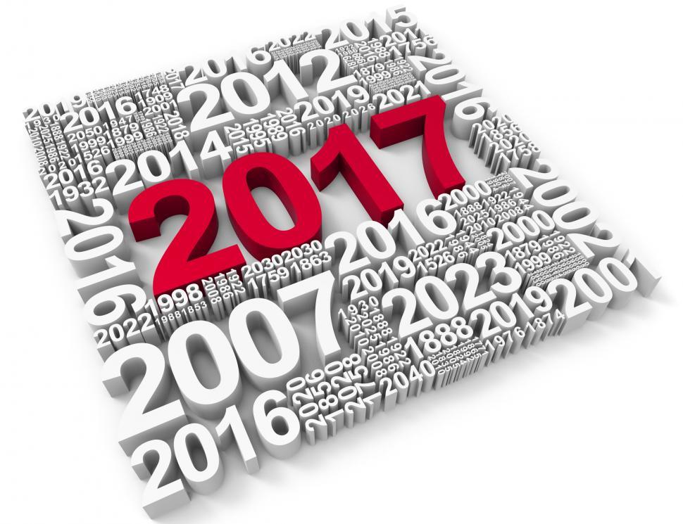 Free Image of Twenty Seventeen Shows Happy New Year And Annual 3d Rendering 