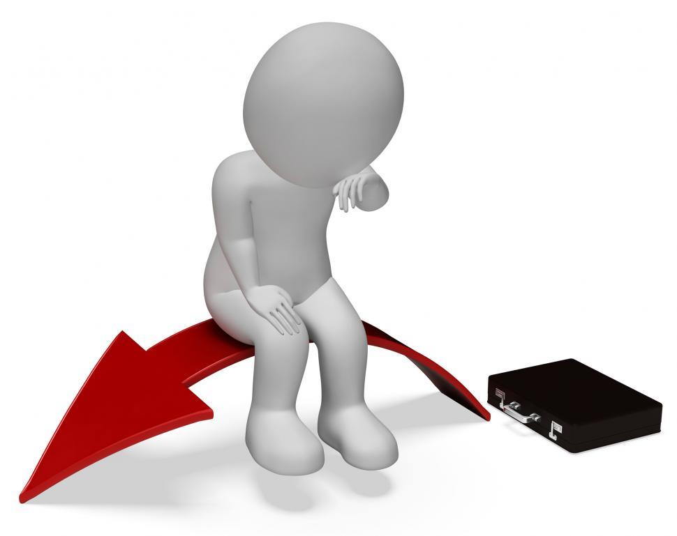 Free Image of Arrow Businessman Represents Lack Of Success And Anguish 3d Rend 