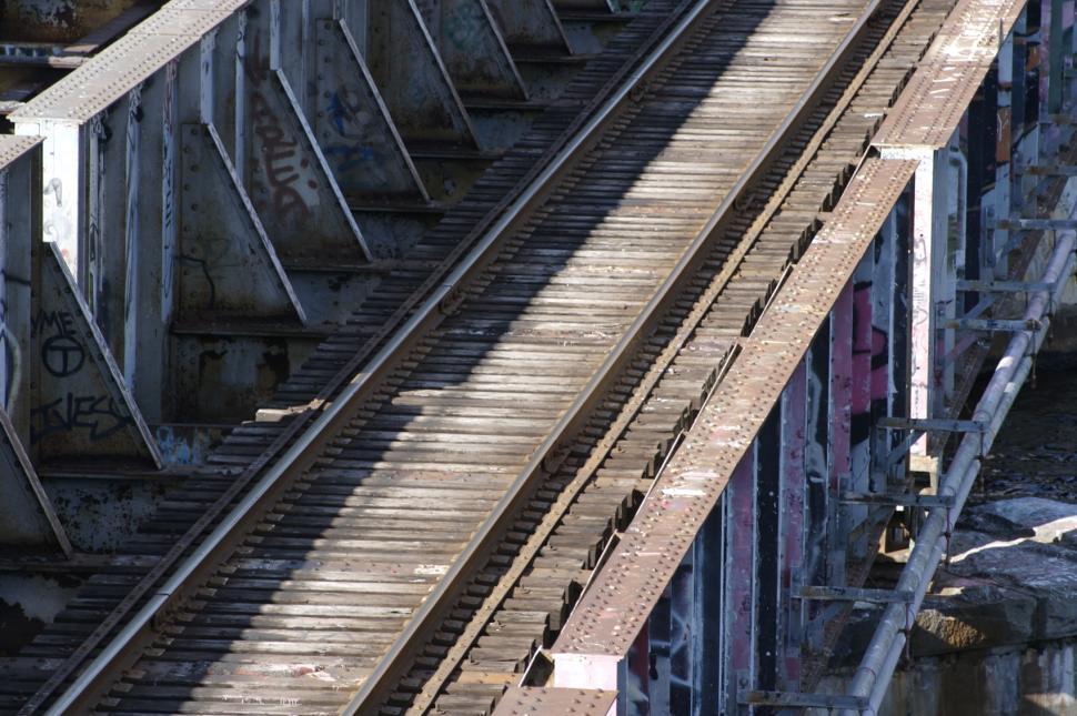 Free Image of Railroad bridge with graffiti 
