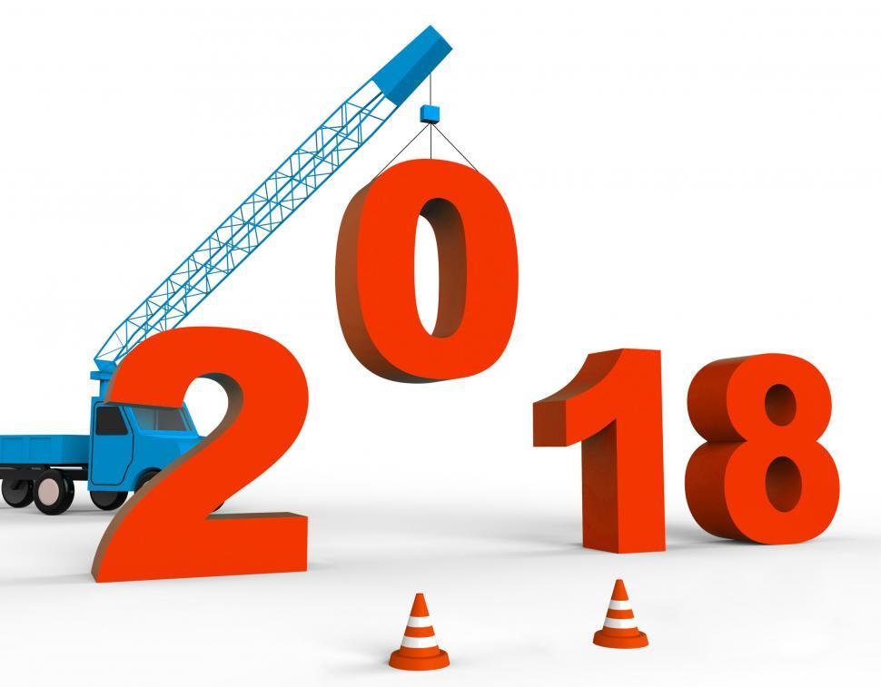 Free Image of Twenty Eighteen Means Happy New Year And Building 3d Rendering 