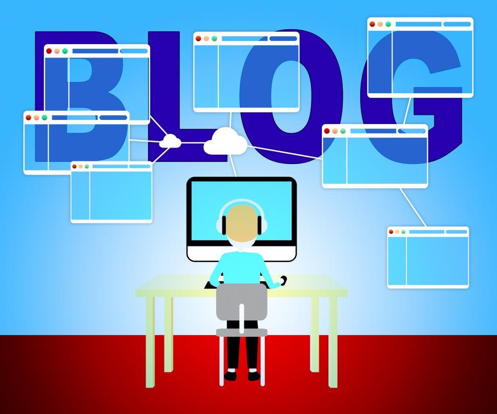 Free Stock Photo of Blog Website Shows Computer Blogger Using A ...