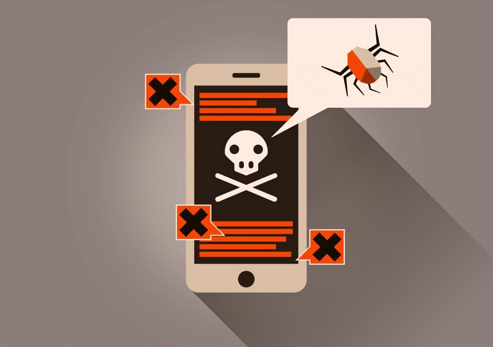 Free Image of Infected Smartphone - On-Line Security Threat 