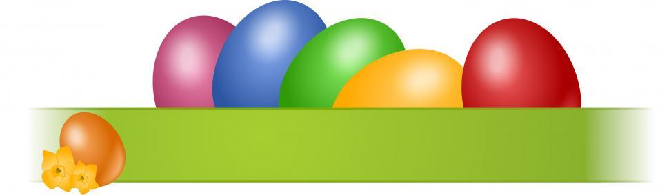 Free Image of Group of Colorful Eggs Arranged in Green Ribbon 