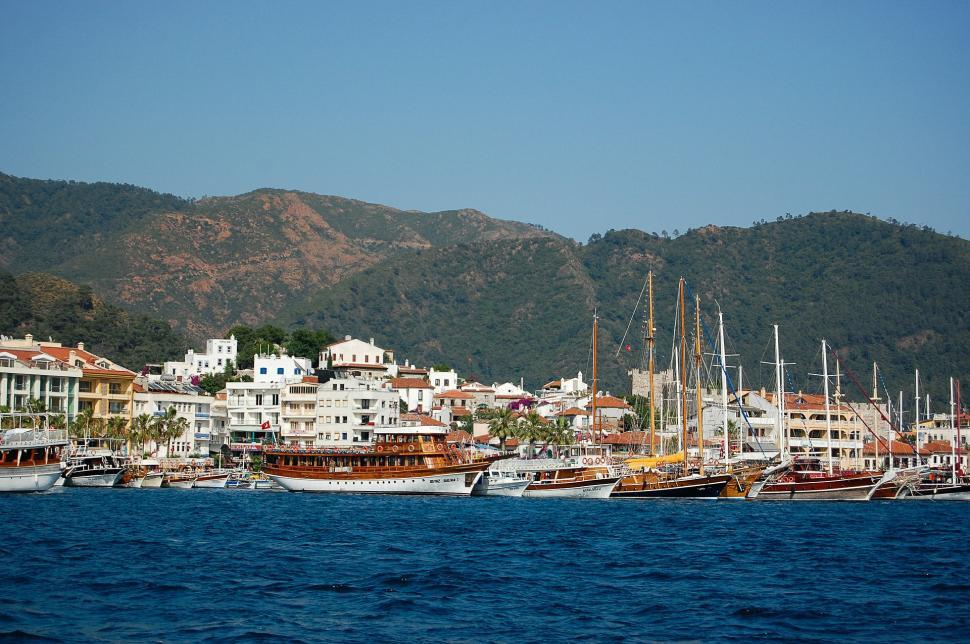 Free Image of Cluster of Boats Sailing on Water 
