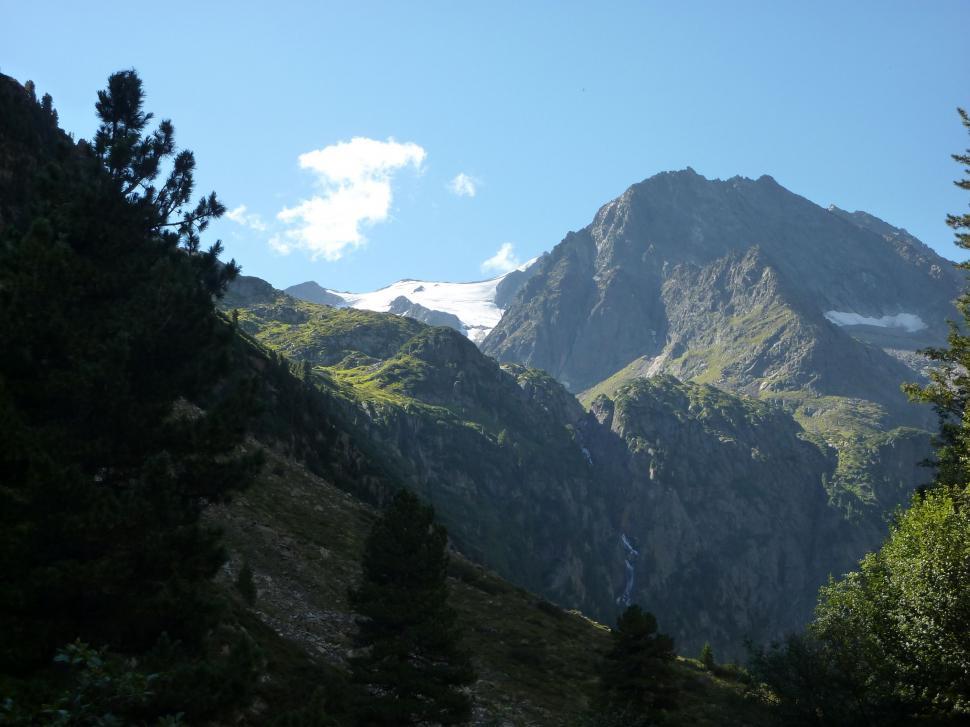 Free Image of Mountain summit with glacier  