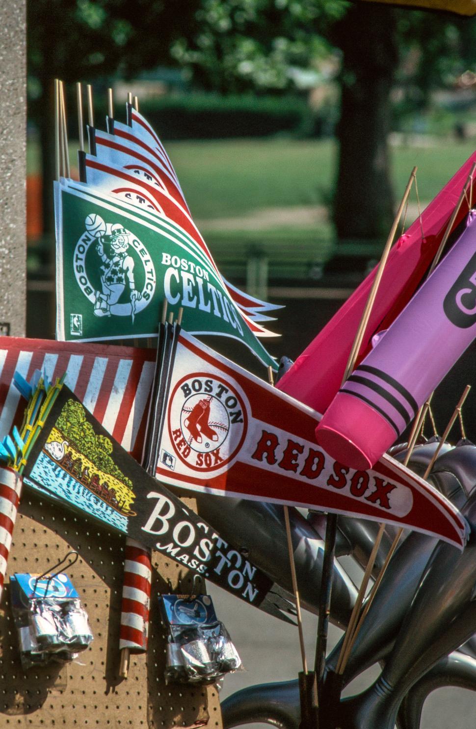 Pennants for sale in Boston, Massachusetts