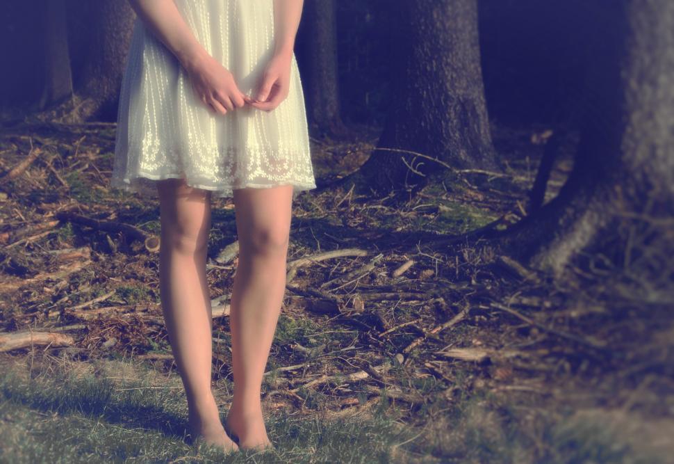 Close Up of Girls Legs in the Forest