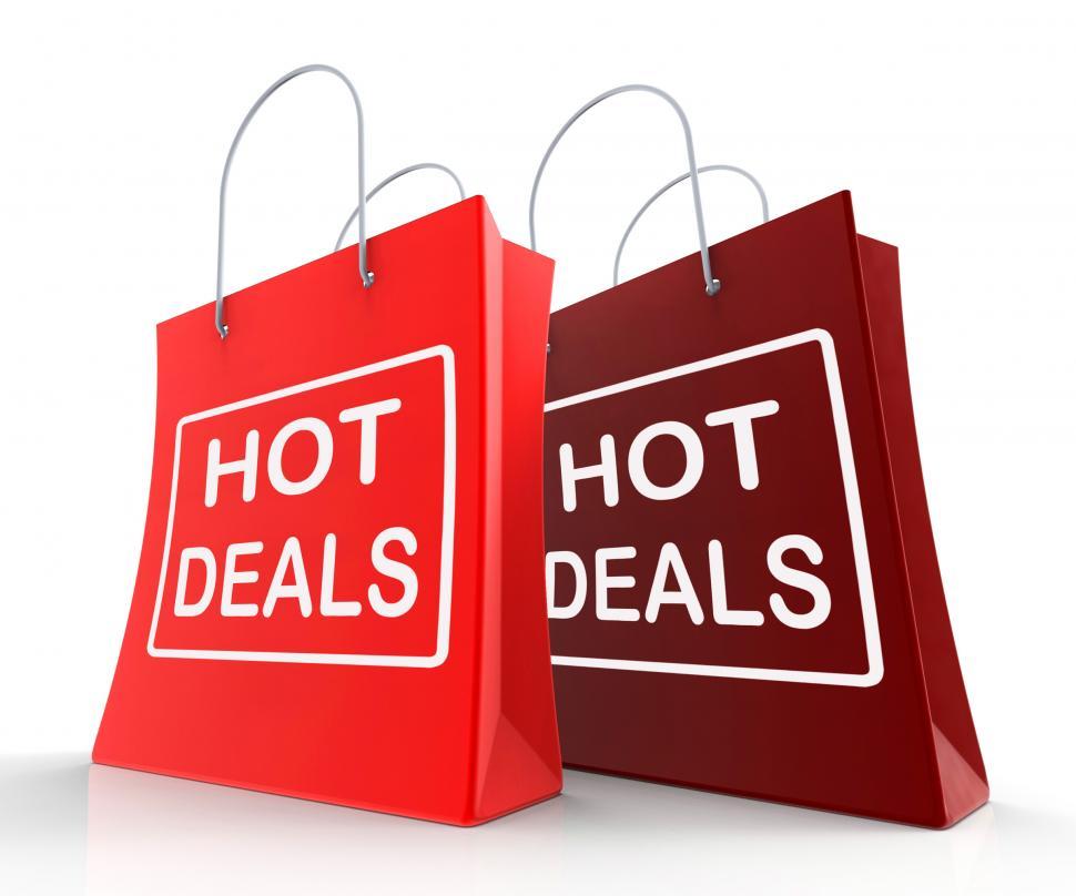 Free Stock Photo of Hot Deals Bags Show Shopping Discounts and Bargains