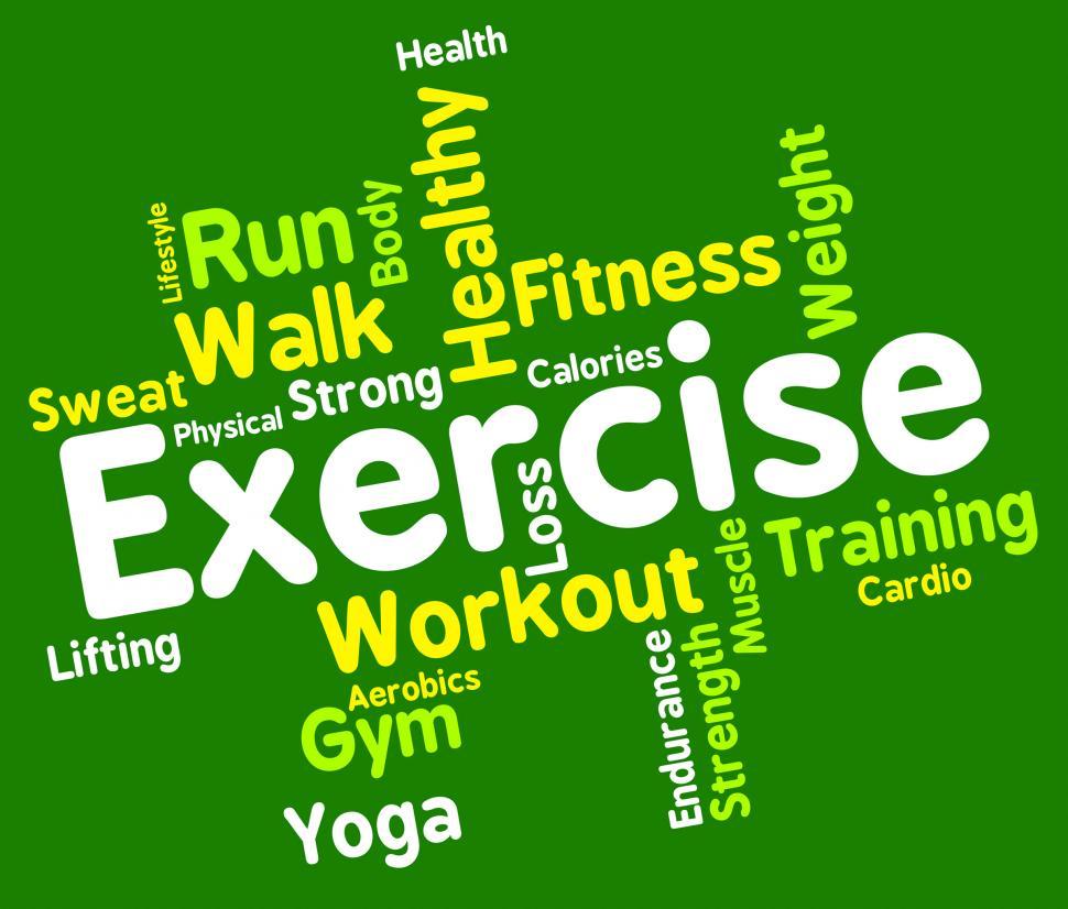 Free Stock Photo of Exercise Words Shows Working Out And Exercised