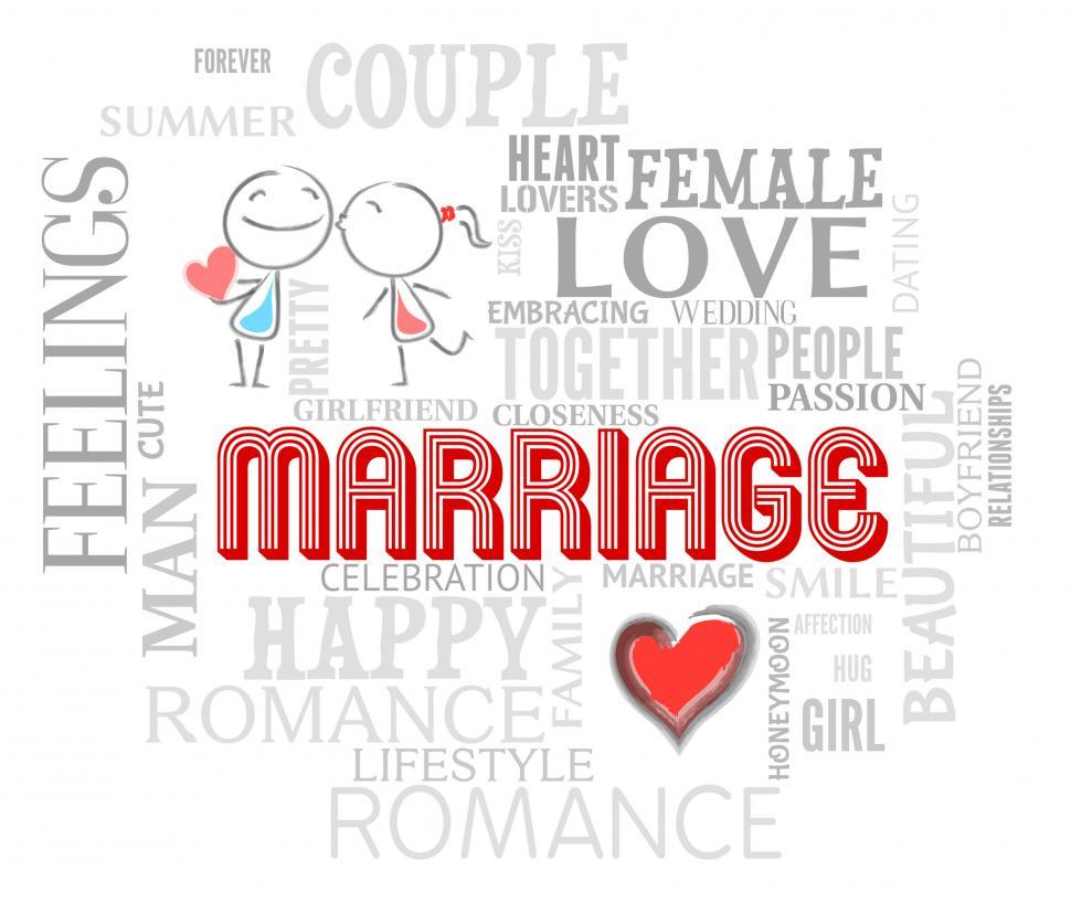 Free Image of Marriage Words Shows Find Love And Adoration 