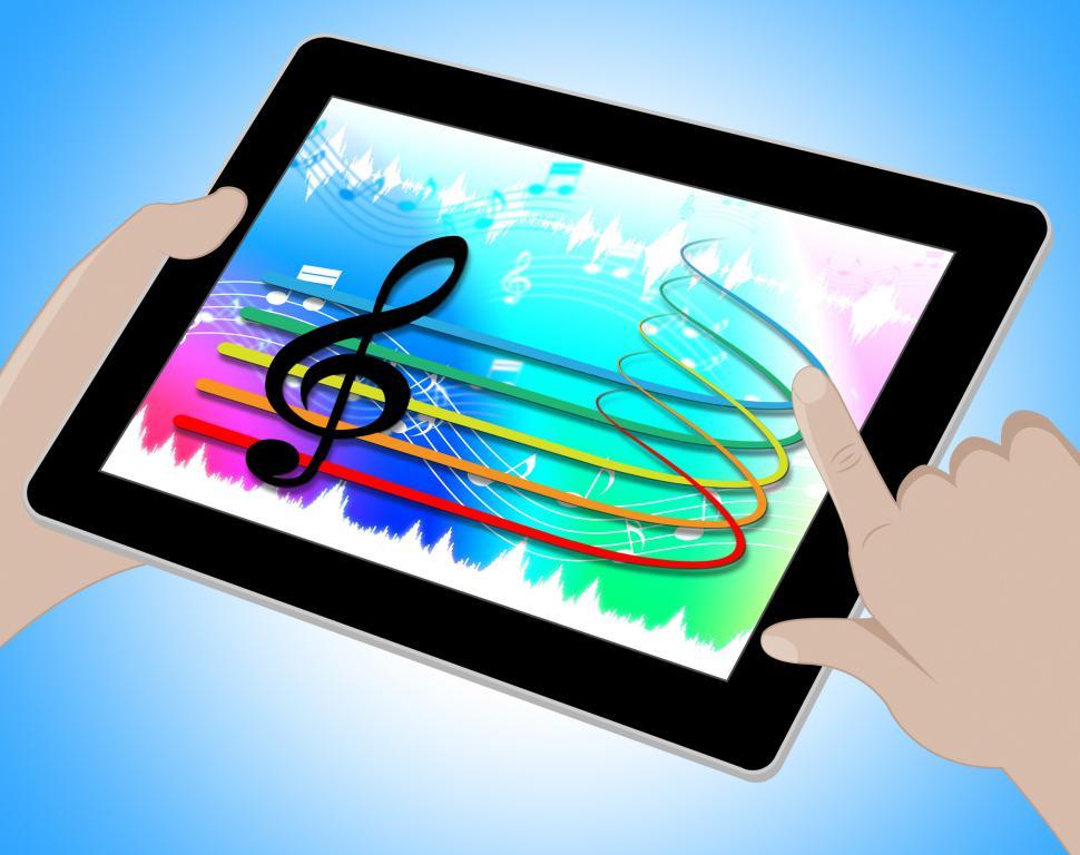 Free Image of Music Tablet Online Indicates Soundtracks 3d Illustration 