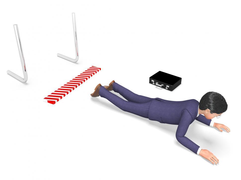 Free Image of Hurdle Character Represents Lack Of Success And Accident 3d Rend 