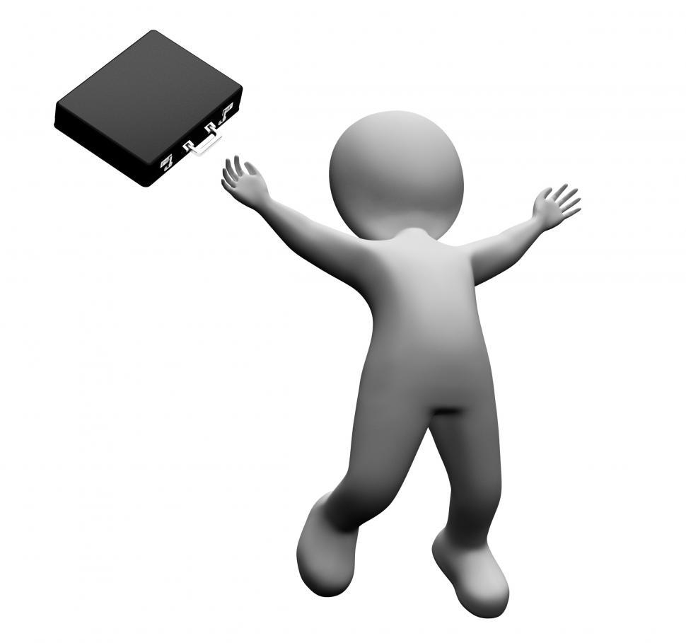 Free Image of Happy Falling Indicates Business Person And Happiness 3d Renderi 