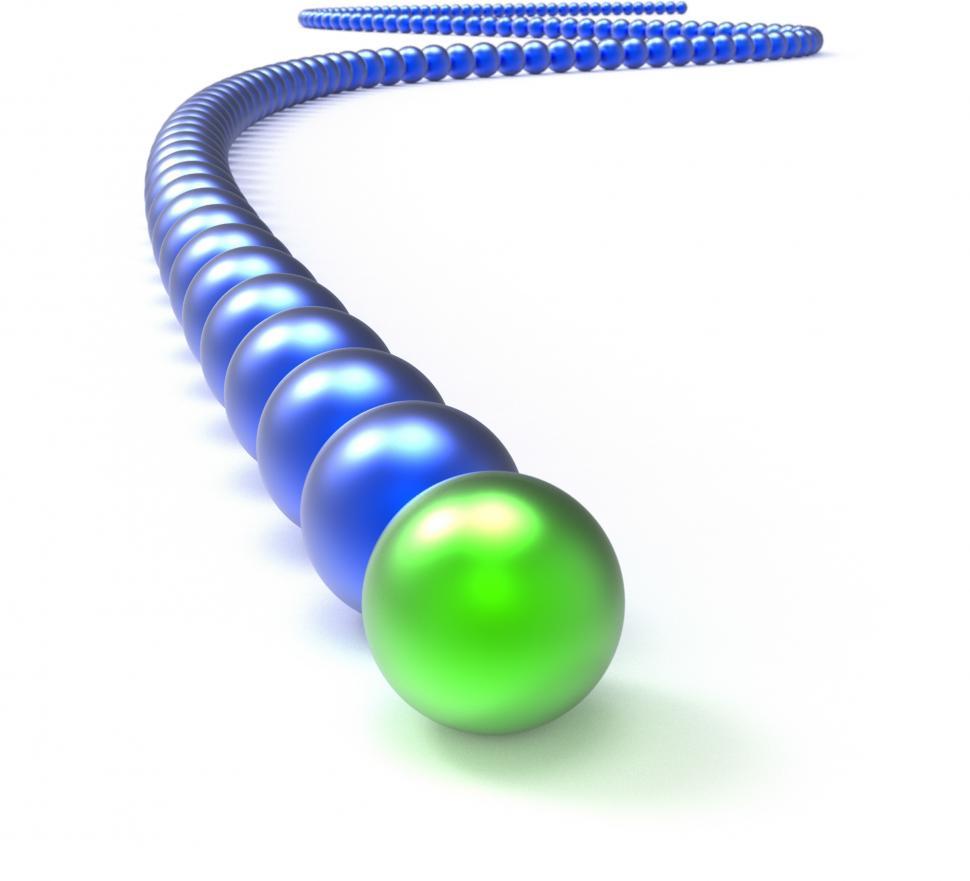 Free Image of Leading Metallic Balls In Chain Shows Leadership 