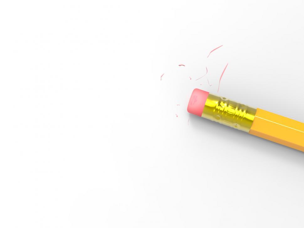 Free Image of Blank Paper With Pencil Eraser Shows Erased Text Copyspace 