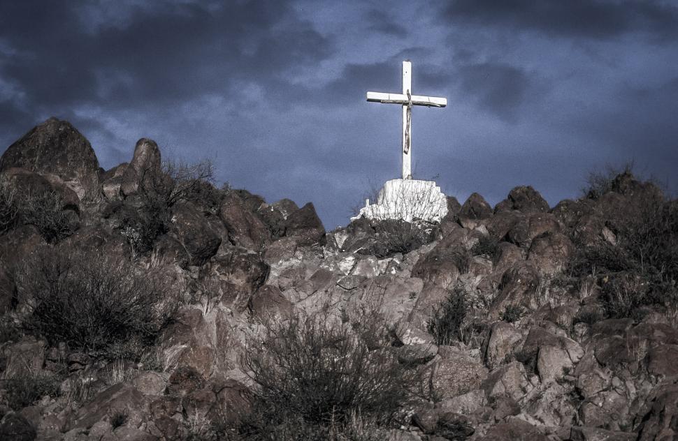 Free Image of White cross above Mission San Xavier del Bac 
