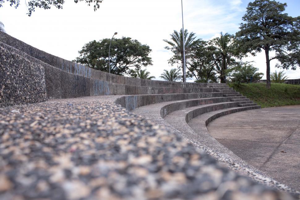 Free Image of On the steps of the amphitheater 