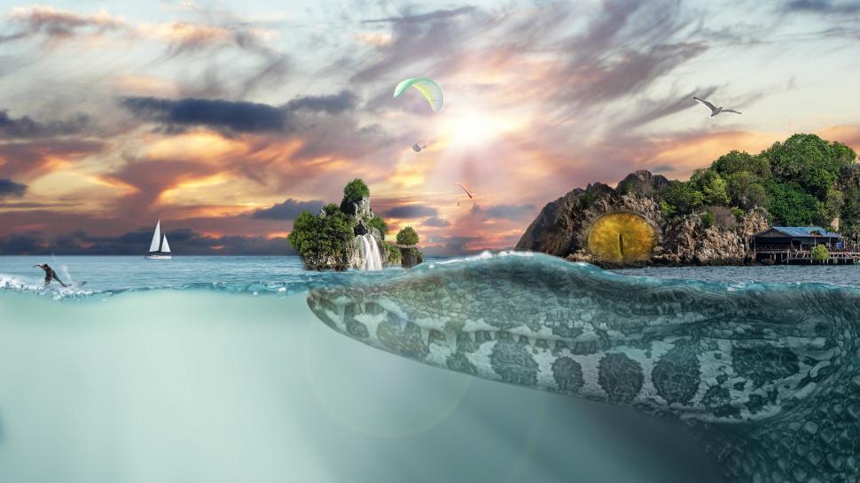Free Image of Island in the Middle of the Ocean 