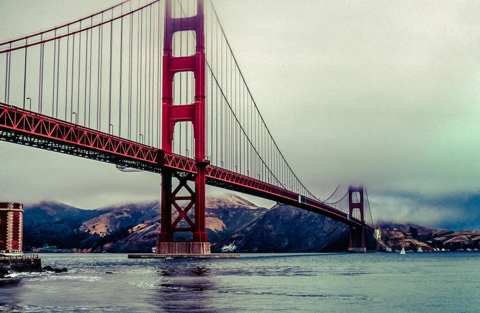 Free Image of Vividly processed Golden Gate Bridge, San Francisco, California, 