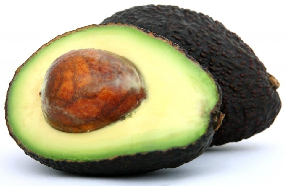 Free Image of Halved Avocado on White Background 