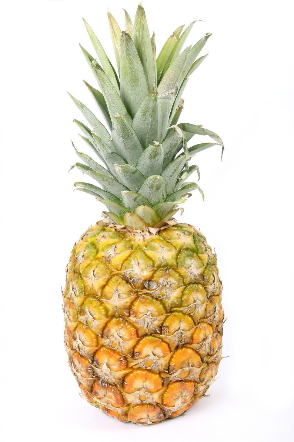 Free Image of Close Up of a Pineapple on White Background 