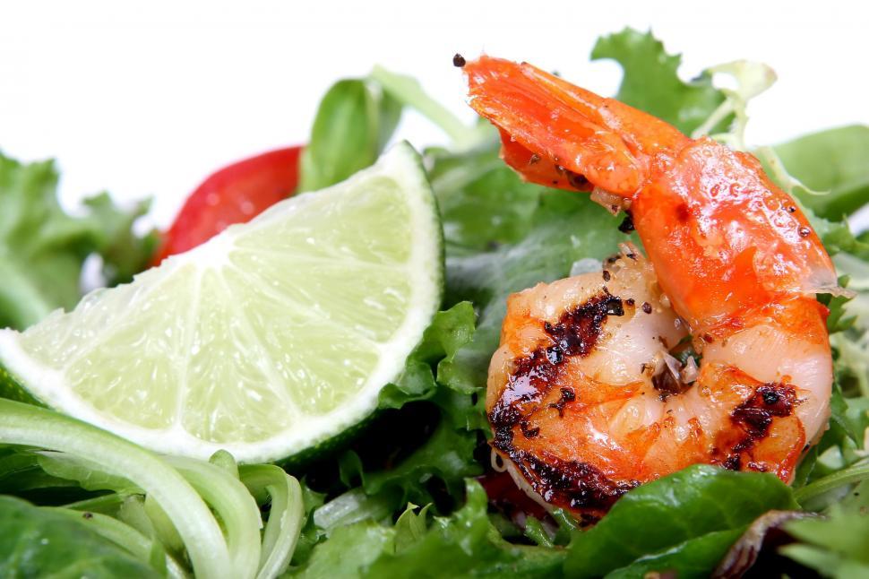 Free Image of Close Up of a Plate of Food With Shrimp 