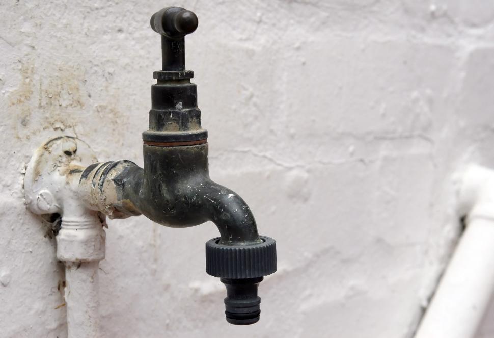 Free Image of Water Faucet in Black and White 