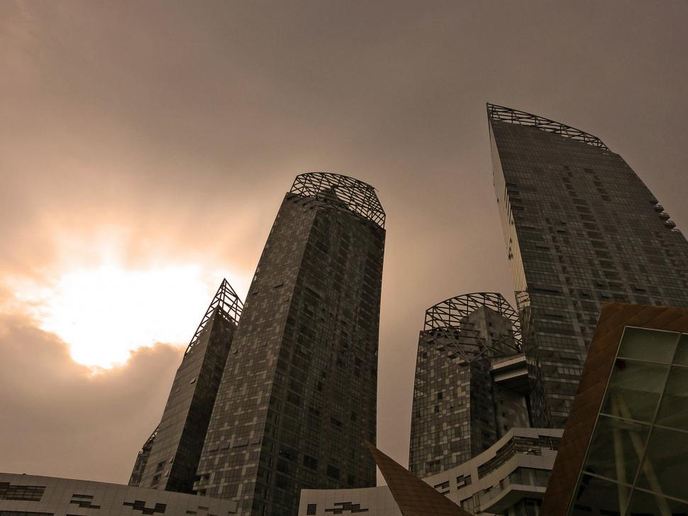 Free Image of Impressive Skyscrapers Towering in Black and White 