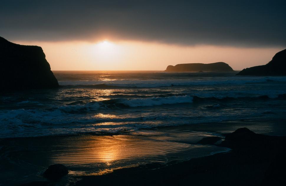 Free Image of Bandon Beach, Golden Sunset 