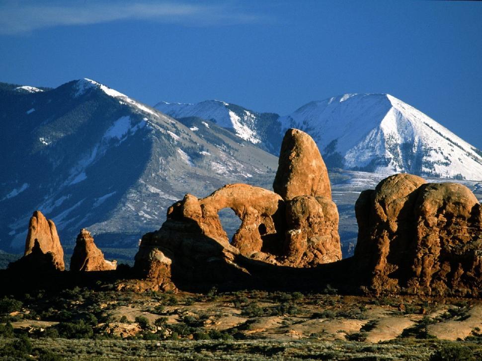 Free Image of Snow Covered Mountain Range 