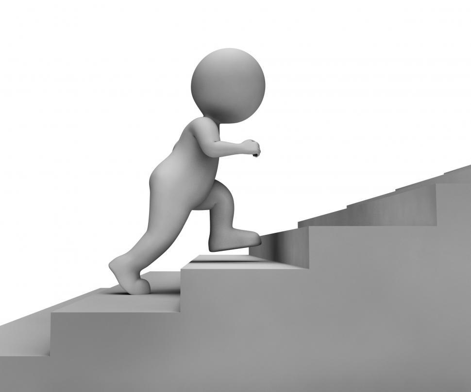 Free Image of Running Character Means Mission Steps And Render 3d Rendering 