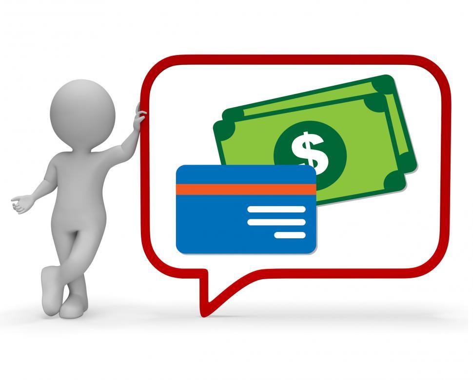 Free Image of Money Speech Bubble Shows Chatting Speaking 3d Rendering 