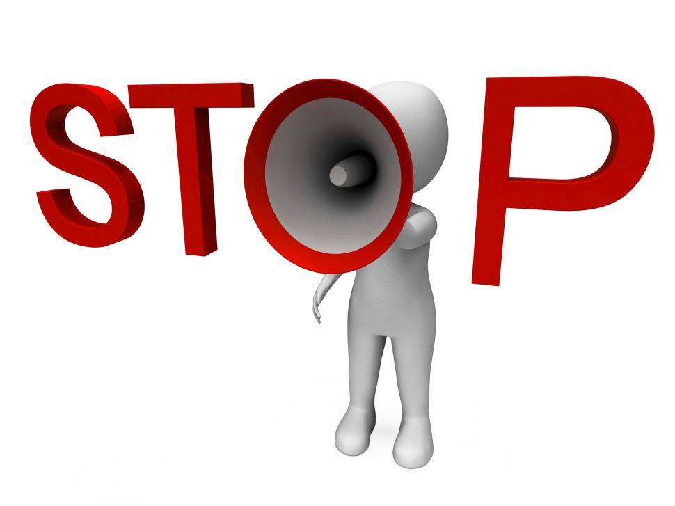 Free Image of Stop Hailer Shows Halt Warning Refuse And Warn 