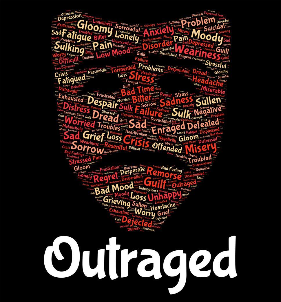 Free Stock Photo of Outraged Word Represents Text Horrify And Disgust
