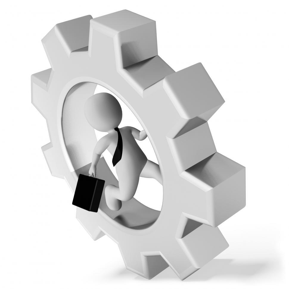 Free Image of Rat Race Indicates Gear Wheel And Cogwheel 3d Rendering 
