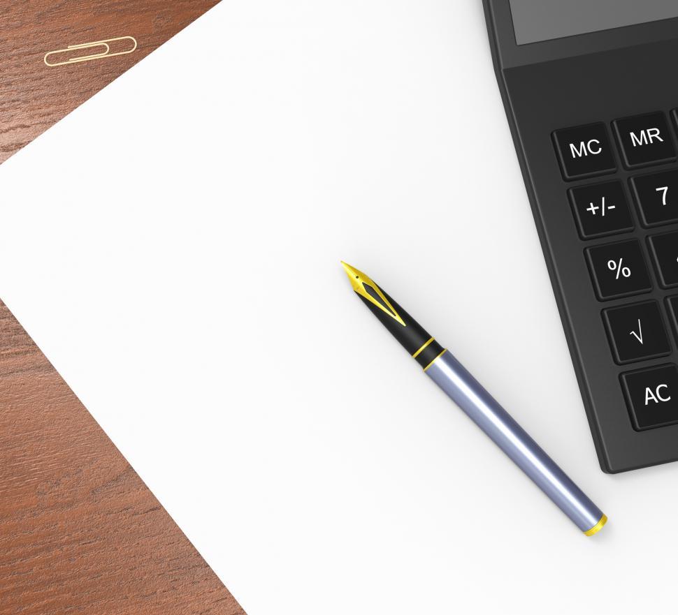 Free Image of Blank Paper And Calculator Shows Calculating Copyspace Statistic 