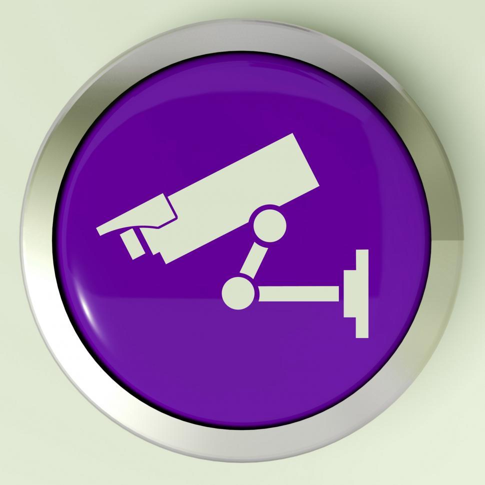 Free Stock Photo of Camera Button Shows CCTV and  Security