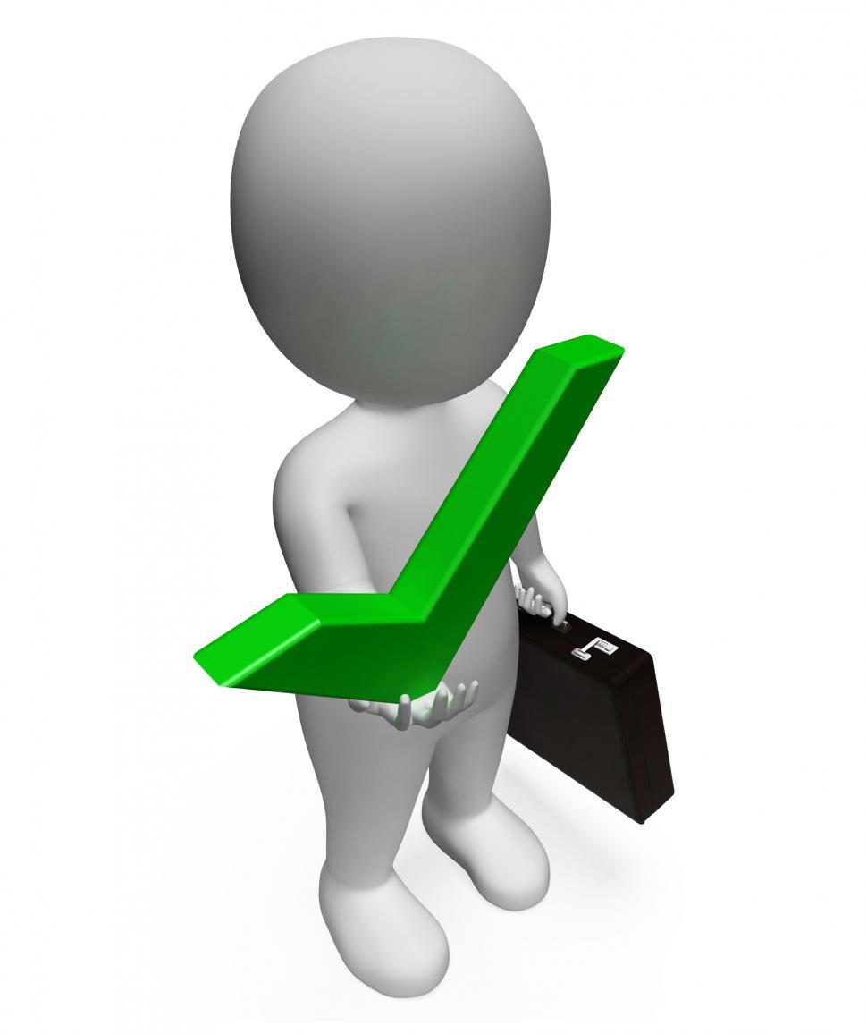 Free Image of Businessman Tick Represents Success Successful And Affirmative 3 
