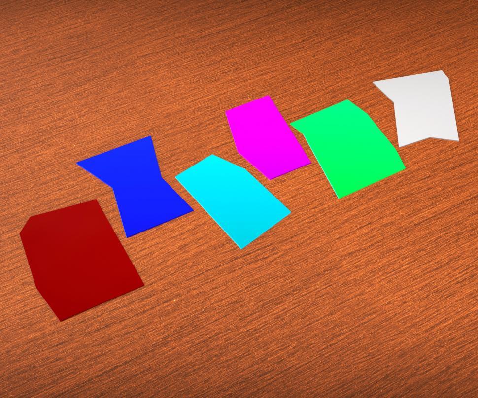 Free Image of Six Blank Paper Slips Show Copyspace For 6 Letter Word 