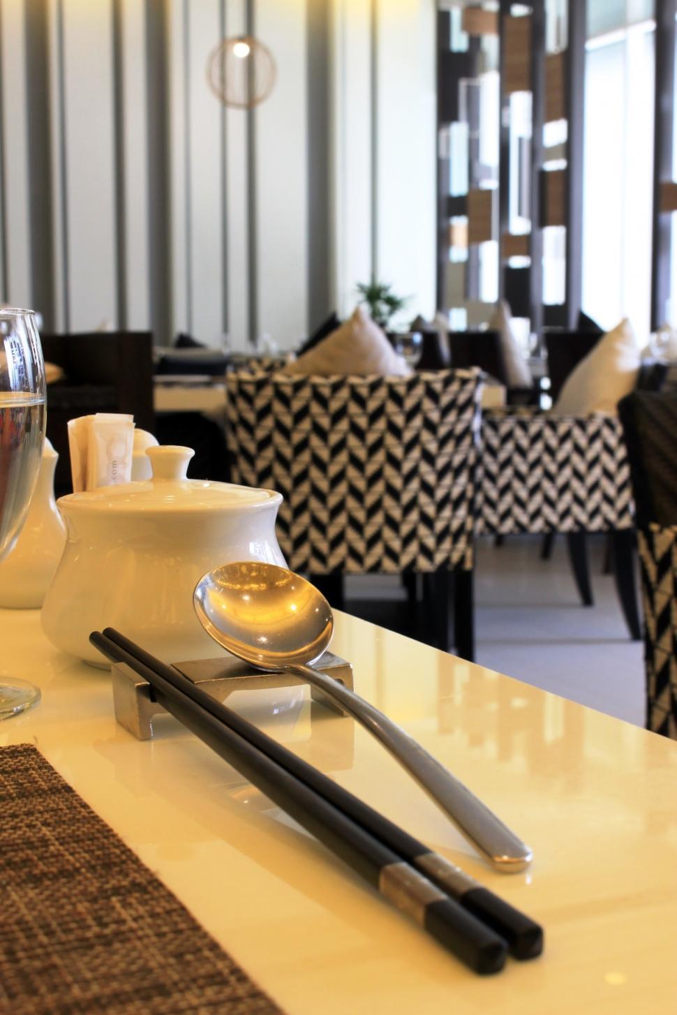Free Stock Photo of Place setting of chopsticks in a restaurant
