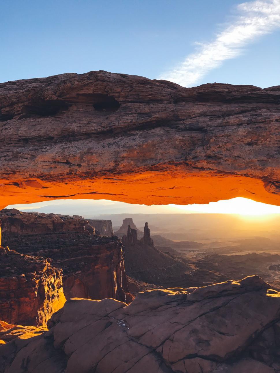 Free Image of Majestic Rock Formation Under a Clear Sky 