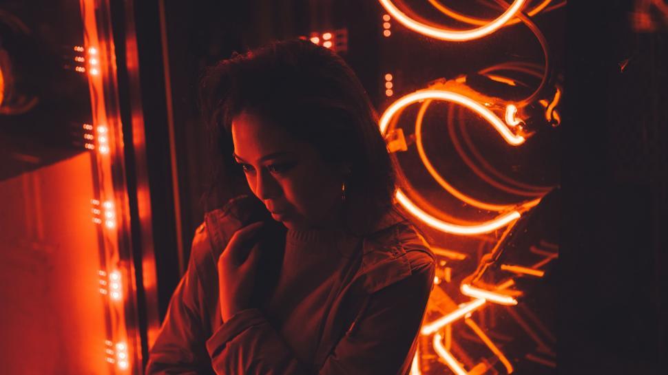 Free Stock Photo of Woman Standing in Front of Mirror in Room ...