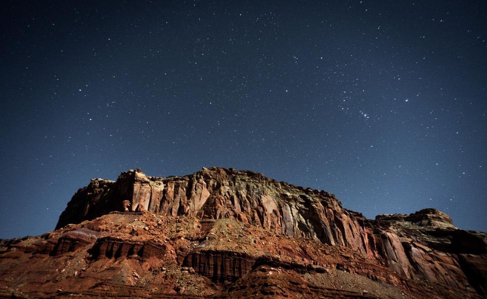 Free Image of Majestic Mountain Under Starry Sky 