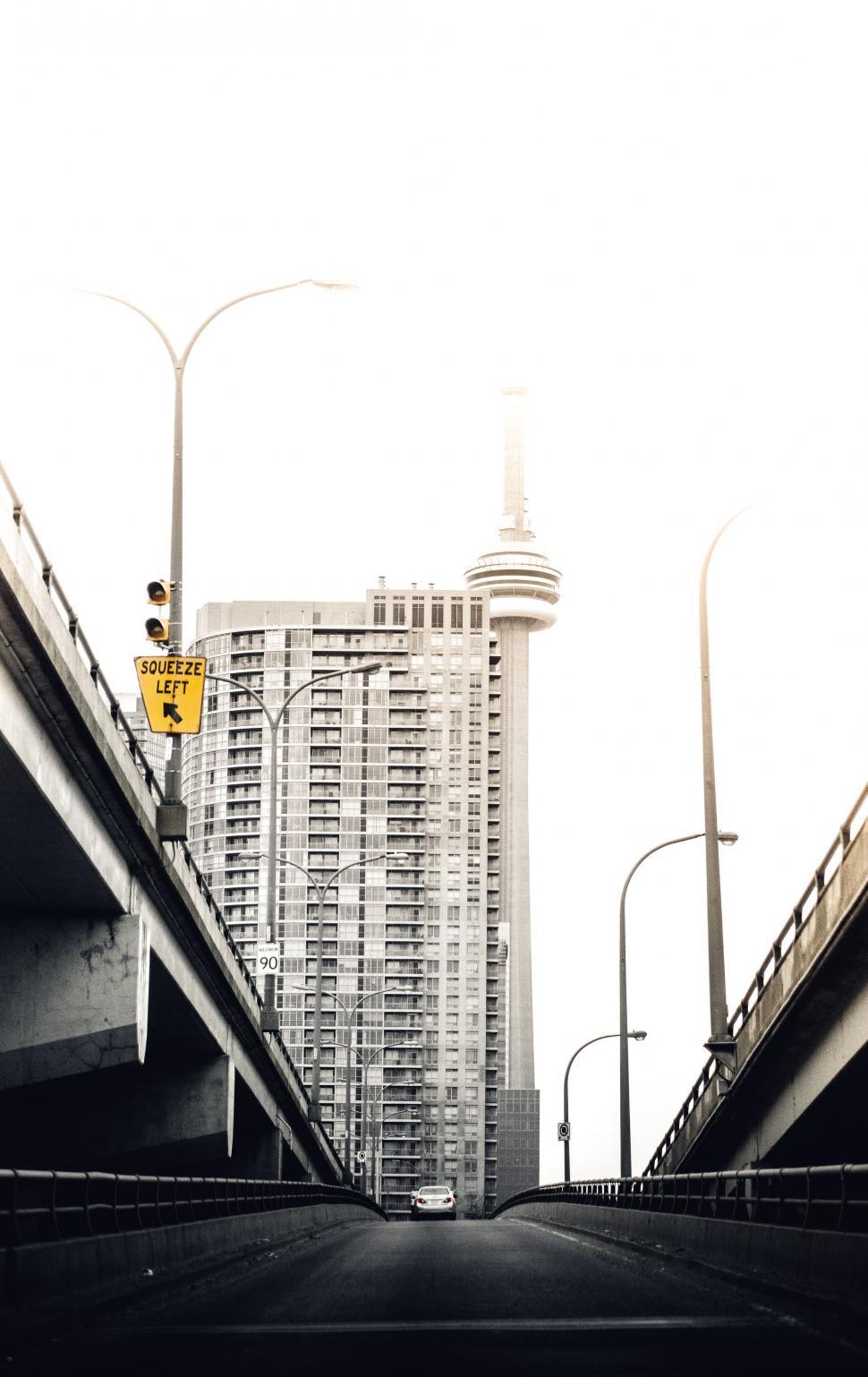Free Image of Busy City Street in Black and White 