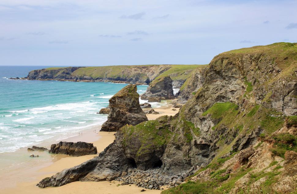 Free Stock Photo of Sandy Beach Next to Rocky Cliff | Download Free ...