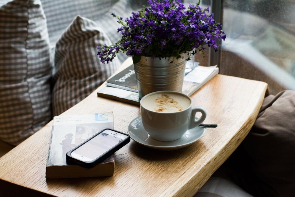 Free Image of A Cup of Coffee on a Wooden Table 